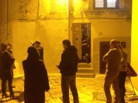 I vigili del fuoco nelle abitazioni del centro storico.