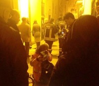 Tecnici a lavoro in via E. Santacesarea.