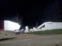 Il muretto contro il quale Vacca è finito con l'auto.