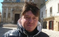 Gigi Orlandini oggi in piazza IV novembre a Mesagne.