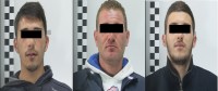 I tre arrestati: Franchin, Grassi e Antico.